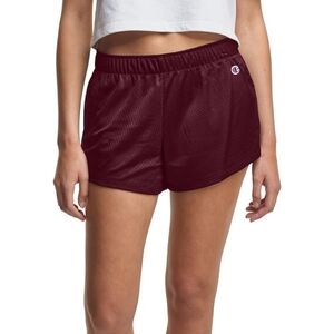 Champion Mesh Performance Classic Athletic Shorts Mid Rise Burgundy Women's 2XL